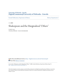 Shakespeare and the Marginalized &ldquo;Others&rdquo;
