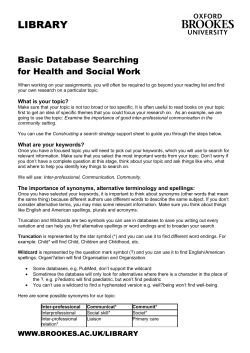 basic database searching for health and social work