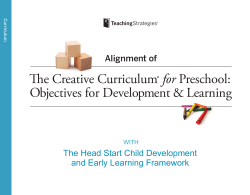 The Creative Curriculum&reg; for Preschool: Objectives