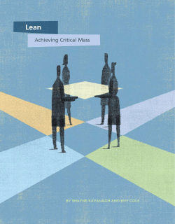 Lean Achieving Critical Mass
