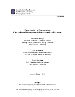 Compromise vs. Compromises: Conceptions of Bipartisanship in the