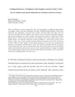 126 Troubling Inheritances: An illegitimate, Māori daughter