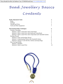 Bead Jewellery Basics Contents