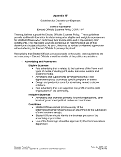Appendix B Guidelines for Discretionary Expenses