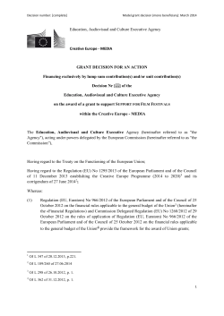 grant agreement for an action with multiple beneficiaries