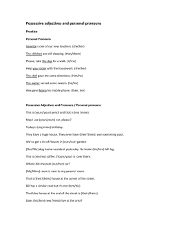 Possessive adjectives and personal pronouns