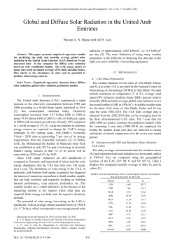 Global and Diffuse Solar Radiation in the United Arab Emirates