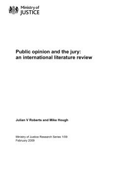 Public opinion and the jury - Institute for Criminal Policy Research