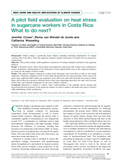 A pilot field evaluation on heat stress in sugarcane workers in Costa