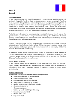 French Year 5 - Parkfields Middle School