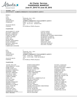 Air Charter Services - Passenger Manifest