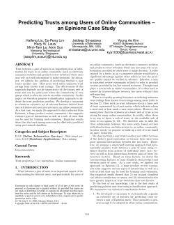 Predicting Trusts among Users of Online Communities
