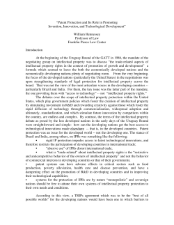 Patent Protection and Its Role in Promoting Invention