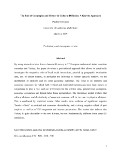 The Role of Geography and History in Cultural Diffusion: A Gravity