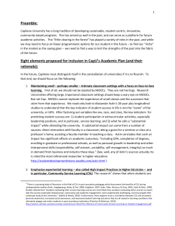 Preamble: Eight elements proposed for inclusion in CapU`s