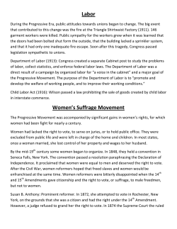 Labor Women`s Suffrage Movement