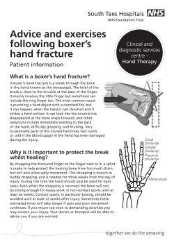 Advice and exercises following boxer`s hand fracture