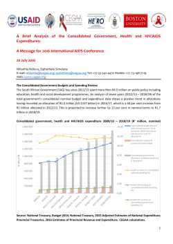 A Brief Analysis of the Consolidated Government, Health and HIV