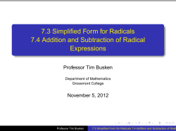 Adding, Subtracting and Simplifying Radical Expressions
