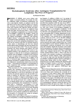 Myelodysplastic Syndrome After Autologous