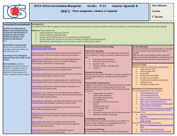 2015-2016 Curriculum Blueprint Grade: 9