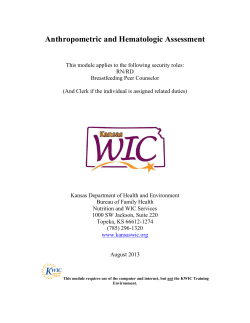 Anthropometric and Hematologic Assessment
