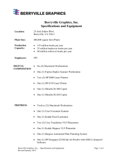 Specifications and Equipment