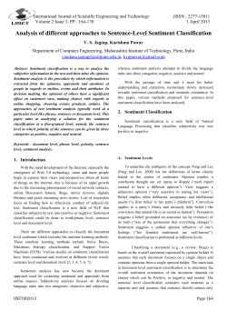 Analysis of different approaches to Sentence