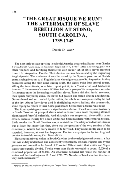 "The Great Risque We Run": The Aftermath of Slave Rebellion at