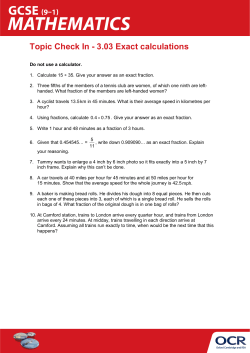 Topic Check In 3.03 - Exact calculations
