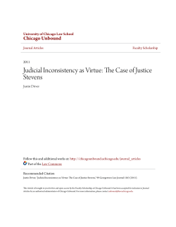 Judicial Inconsistency as Virtue: The Case of