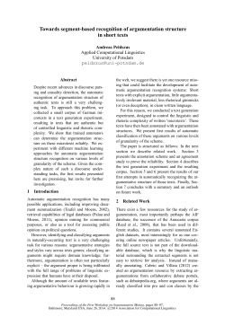 Towards segment-based recognition of argumentation structure in