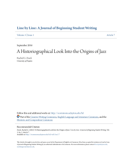 A Historiographical Look Into the Origins of Jazz