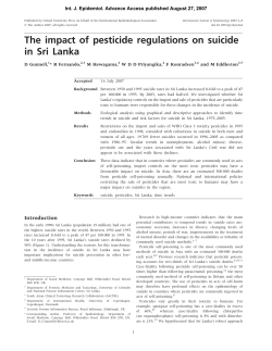 The impact of pesticide regulations on suicide in Sri Lanka