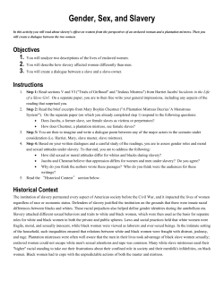 Gender, Sex, and Slavery