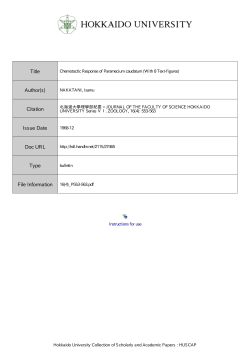 Chemotactic Response of Paramecium caudatum (With 8 Text