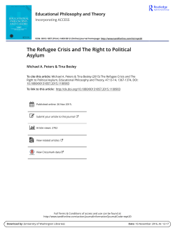 The Refugee Crisis and The Right to Political Asylum