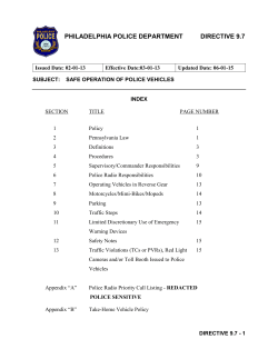 Safe Operation of Police Vehicles