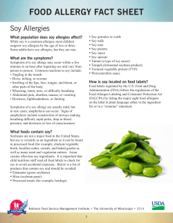 FOOD ALLERGY FACT SHEET