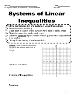 Systems of Linear Inequalities