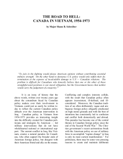 the road to hell: canada in vietnam, 1954-1973