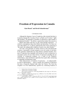 Freedom of Expression in Canada - University of Toronto Faculty of