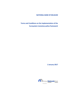 NBB`s Terms and Conditions on the implementation of the