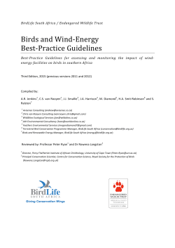 Birds and Wind-‐Energy Best-‐Practice Guidelines