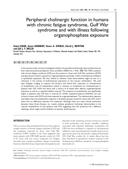 Peripheral cholinergic function in humans with chronic fatigue