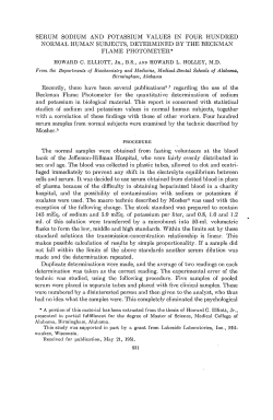 serum sodium and potassium values in four hundred normal human