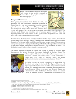 REFUGEE BACKGROUNDER Sudanese Dinka