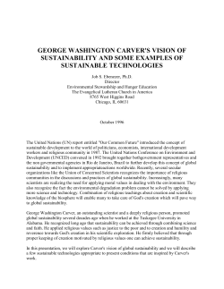 GEORGE WASHINGTON CARVER`S VISION OF SUSTAINABILITY