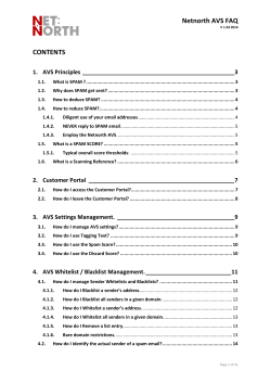 Netnorth AVS FAQ CONTENTS