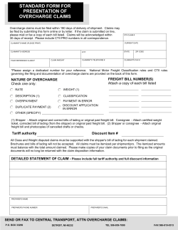 standard form for presentation of overcharge